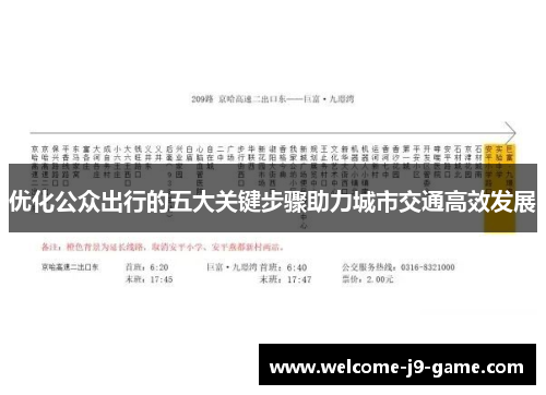 优化公众出行的五大关键步骤助力城市交通高效发展
